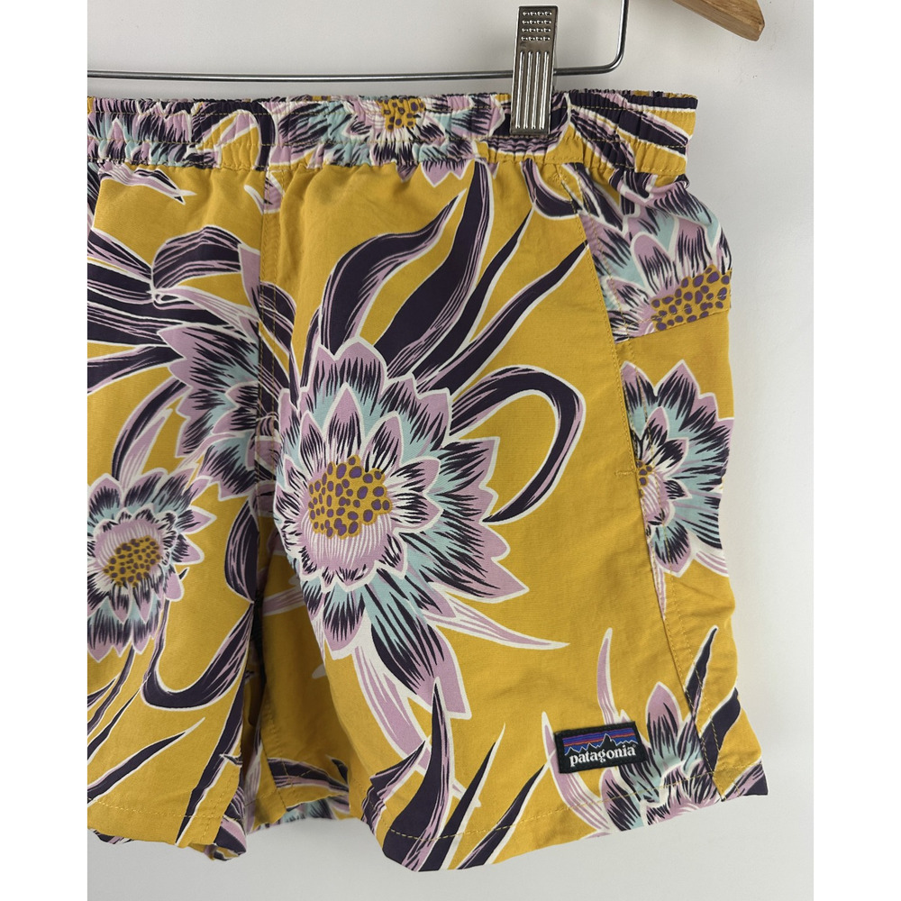 Patagonia Women's 4" Baggies Shorts Boardshort Floral Yellow Women's Size XS - Picture 4 of 12